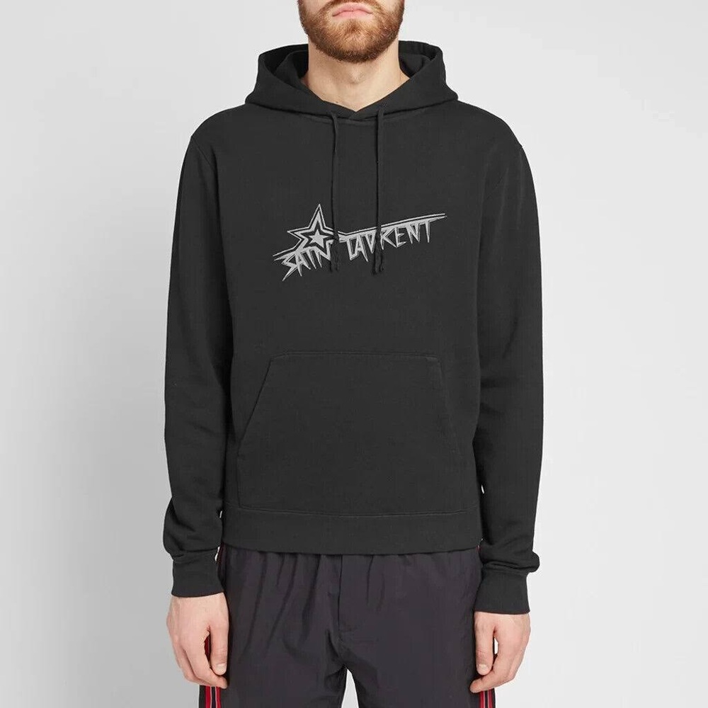 Saint Laurent Star Logo Black Hoodie